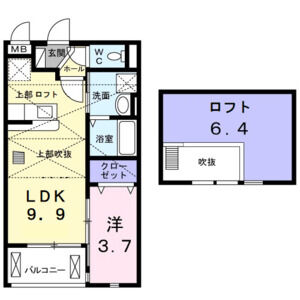 1LDK 間取り図