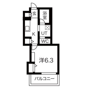 1K 間取り図