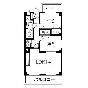 2LDK 間取り図