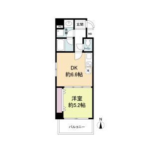 1DK 間取り図