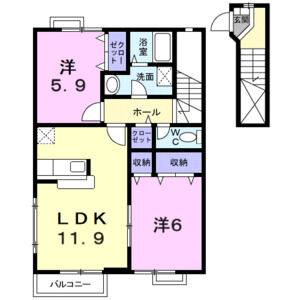 2LDK 間取り図