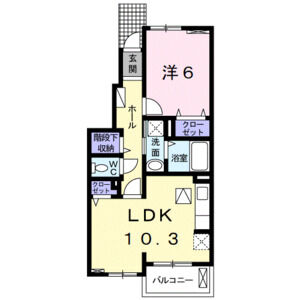 1LDK 間取り図