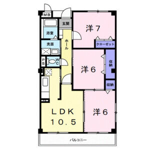3LDK 間取り図