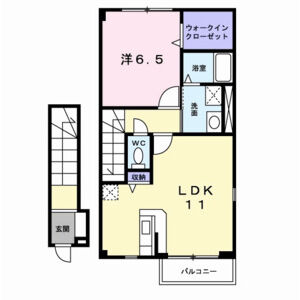 1LDK 間取り図