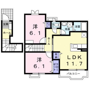 2LDK 間取り図