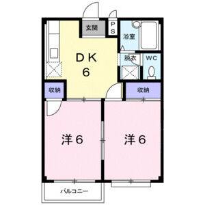 2DK 間取り図