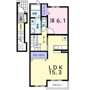 1LDK 間取り図