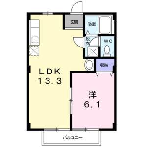 1LDK 間取り図