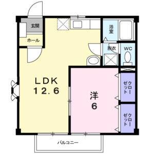 1LDK 間取り図
