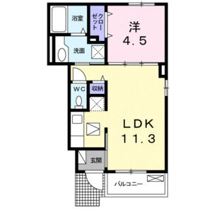1LDK 間取り図