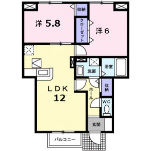 2LDK 間取り図