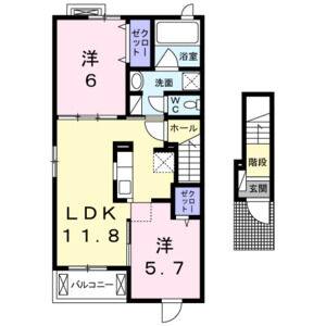 2LDK 間取り図