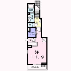 1K 間取り図