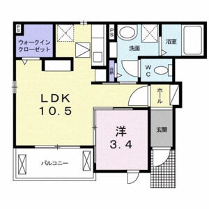 1LDK 間取り図