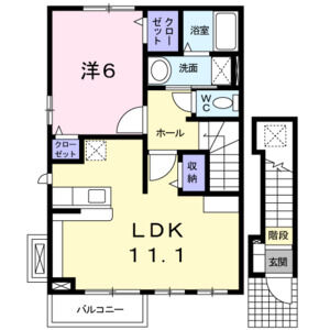 1LDK 間取り図