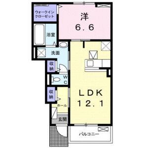 1LDK 間取り図