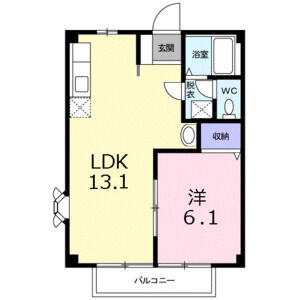 1LDK 間取り図