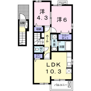 2LDK 間取り図