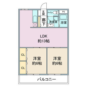 2LDK 間取り図