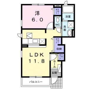 1LDK 間取り図