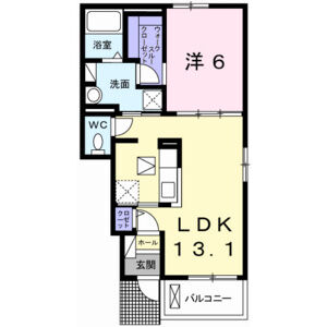 1LDK 間取り図