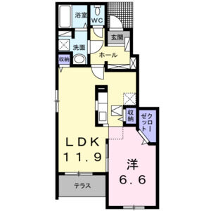1LDK 間取り図