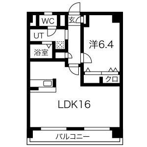 1LDK 間取り図