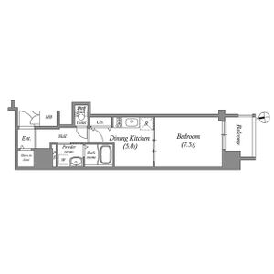 1DK 間取り図
