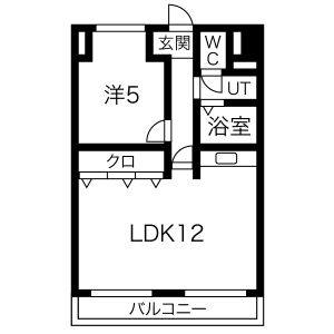 1LDK 間取り図