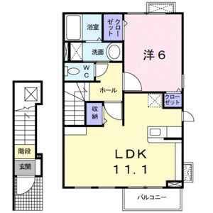 1LDK 間取り図