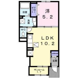 1LDK 間取り図