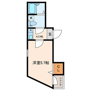 1K 間取り図