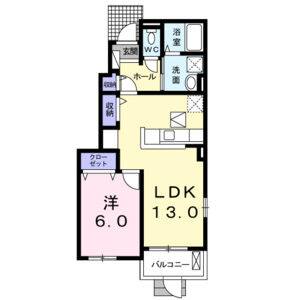 1LDK 間取り図