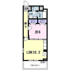 1LDK 間取り図