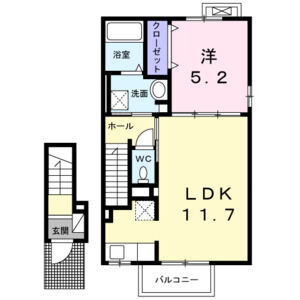 1LDK 間取り図