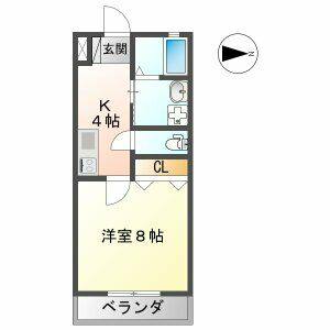 1K 間取り図
