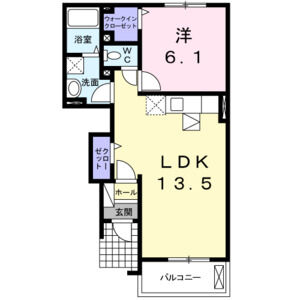 1LDK 間取り図