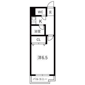1K 間取り図