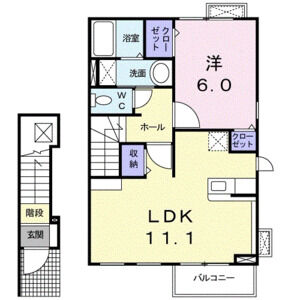 1LDK 間取り図