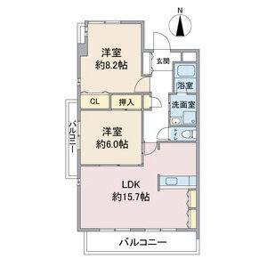 2LDK 間取り図