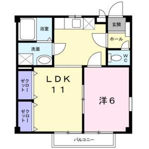 1LDK 間取り図