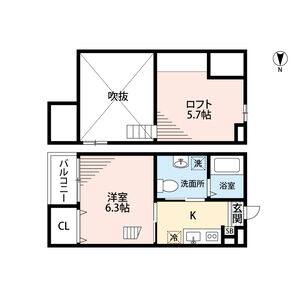 1K 間取り図
