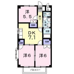 3DK 間取り図