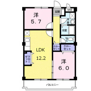 2LDK 間取り図