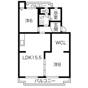 2LDK 間取り図