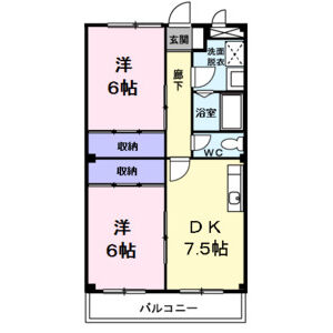 2DK 間取り図