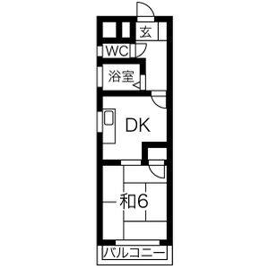 1DK 間取り図