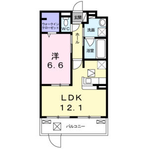 1LDK 間取り図