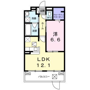 1LDK 間取り図
