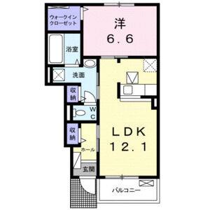 1LDK 間取り図